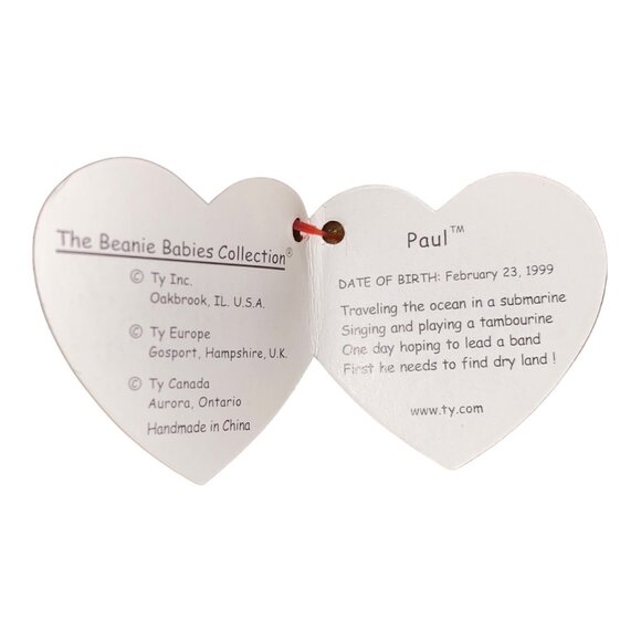 Ty Beanie Babies Paul Walrus 1999 Plush Stuffed Animal Hang 5th Gen Tush 7th Gen - Picture 8 of 11